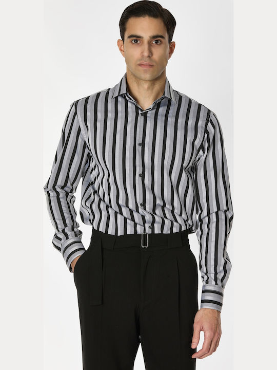 Vittorio Artist Long-sleeved Cotton Shirt Strip...