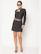 Maxin "reverse Heart" Mini Dress Black