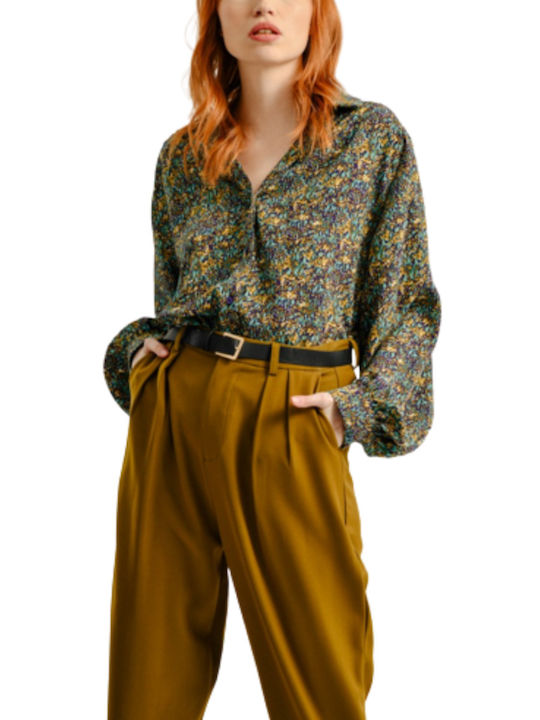 Molly Bracken Ladies Woven Shirt Mânecă lungă Femei Cămașă Verde