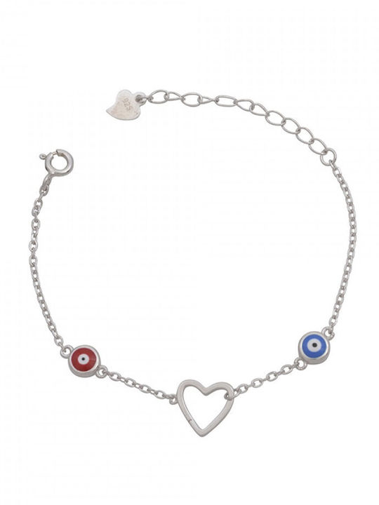 Slevori Women's Bracelet with design Heart made of Silver
