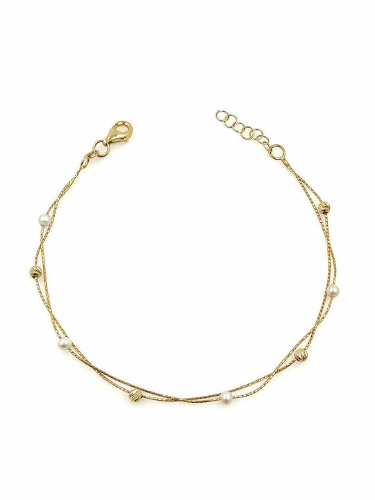 CHrysolithos Bracelet made of Gold 14K with Pearls