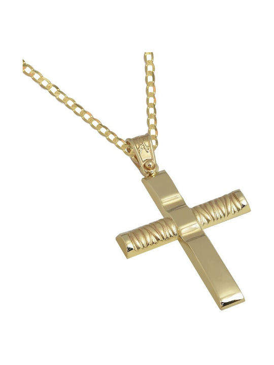 Men's Gold Cross 14K with Chain