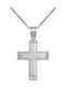 Men's White Gold Cross 9K with Chain