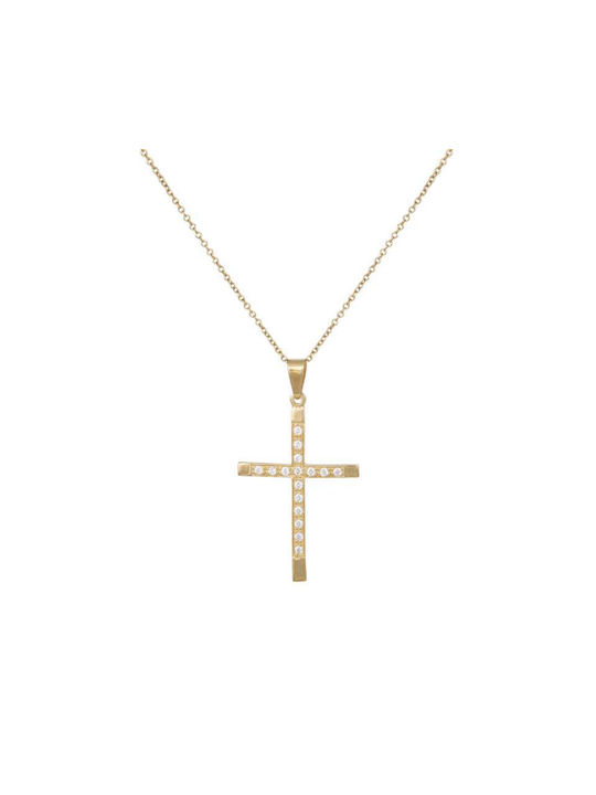 Damen Gold Kreuz 9K mit Kette