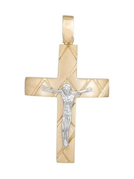 Herren Gold Kreuz 14K mit dem Gekreuzigten