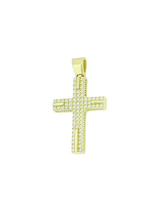 Gold Kreuz 14K Beidseitig