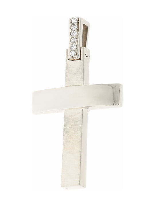 Weißgold Kreuz 14K