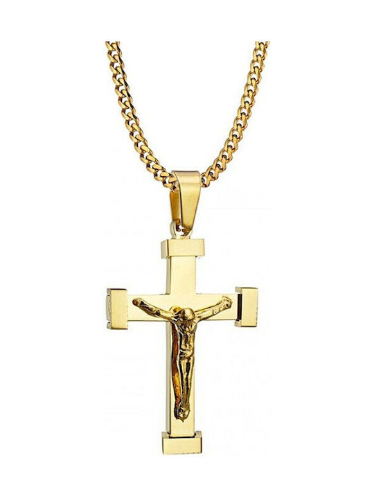 Men's Cross from Steel with Chain