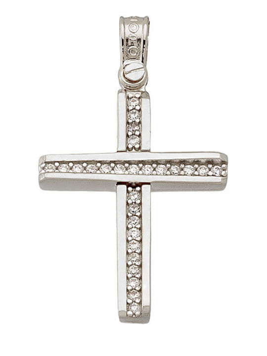 Al'Oro White Gold Cross 14K