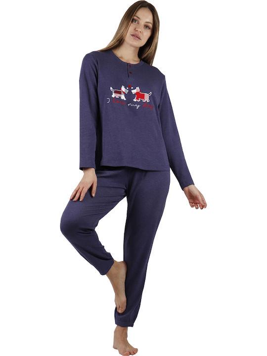 Admas Winter Women's Pyjama Set Blue