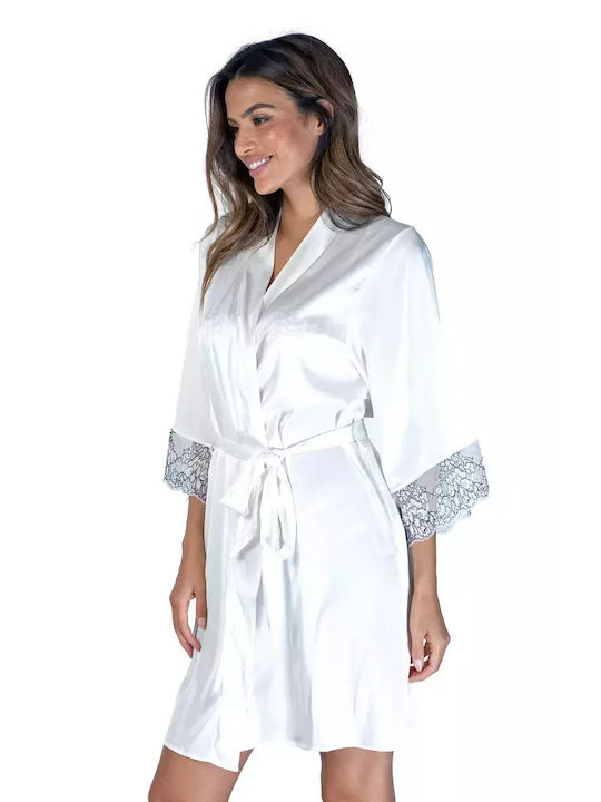 Bonatti Sommer Damen Satin Robe Weiß Elia P-22