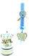 Easter Candle Round 20cm Blue