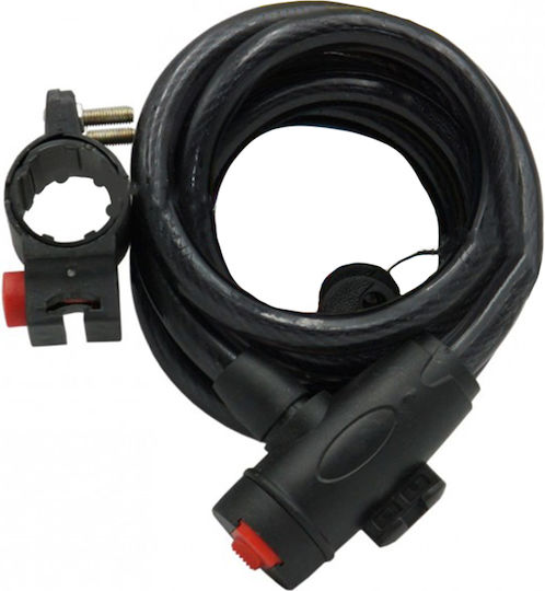 Bicycle Cable Lock with Key Black