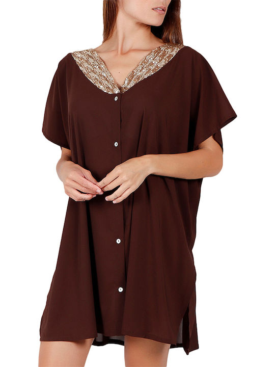 Admas Women's Mini Dress Beachwear Brown