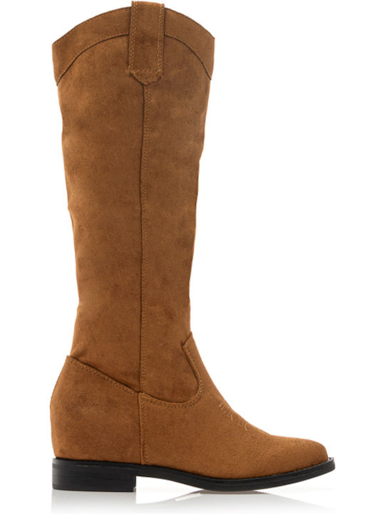 Tsoukalas Wildleder Damenstiefel Cowboy Tabac B...