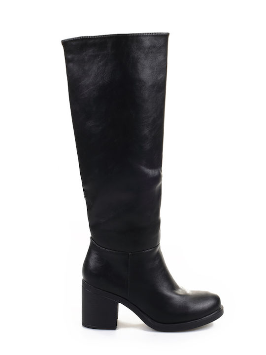 Fshoes Medium Heel Women's Boots with Zipper Fshoes Black