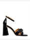 Cafe Leder Sandalen Schwarz