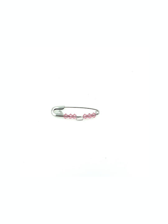 Kids White Gold 9K Safety Pin Charm for Girl