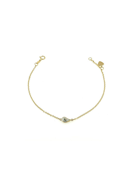 CHrysolithos Kids Bracelet Chain from Gold 14K with Evil Eye