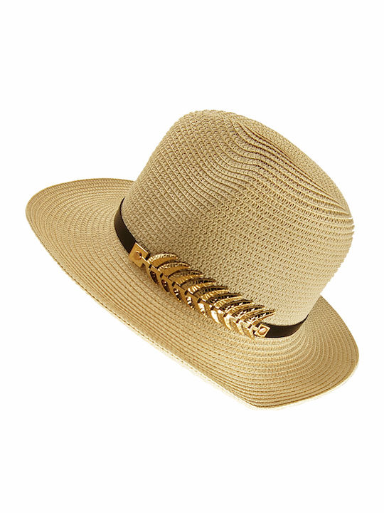 Gift-Me Unisex Men's Hat Fedora with Vegan Leather & Gold Fishbone detailing