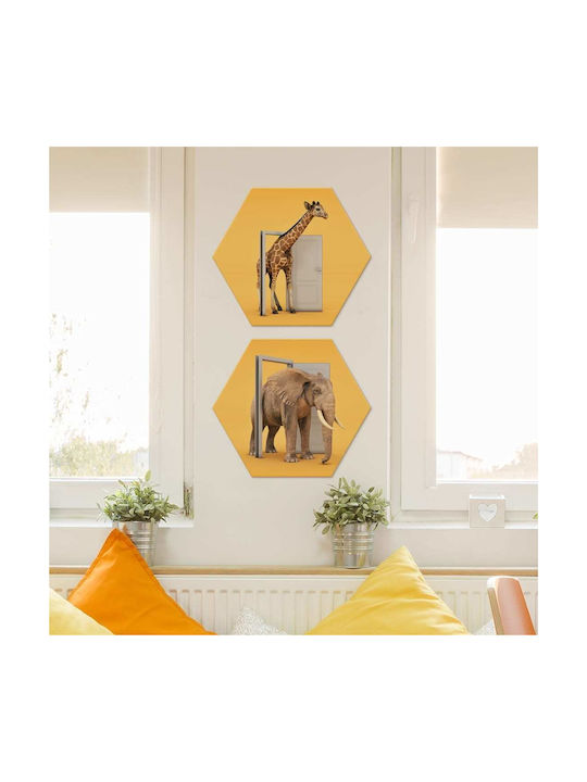 Kids Plastic Wall Painting Set 2pcs 55x47cm