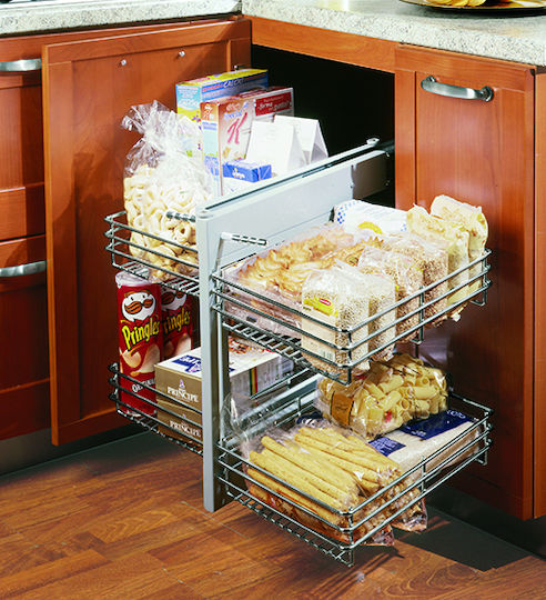 Lemi Magic Corner Cupboard Expanding Hardware with Brakes Silver 45x50cm 238-46105BDXBL