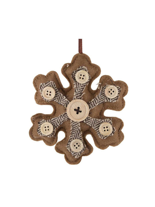 Hanging Snowflake Ornament Fabric Copper 8cm