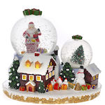 Iliadis Waterball Christmas Snowball Illuminated with Santa Claus 12x11x14cm