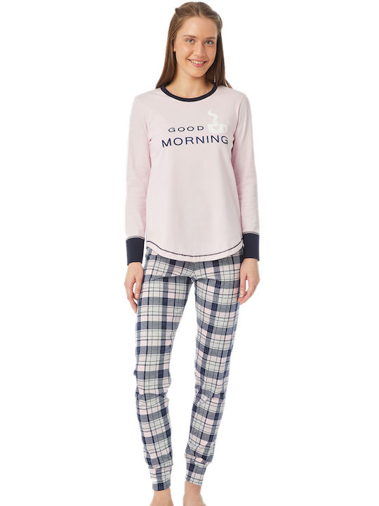 Minerva Winter Women's Pyjama Set Cotton Pink