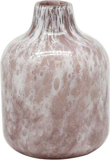 Marhome Διακοσμητικό Βάζο Γυάλινο Ροζ Φ17xΥ23.5cm