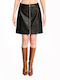 Staff Leather Mini Skirt in Black color