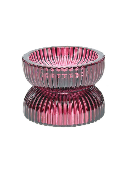 Koopman Candle Holder Glass in Red Color 7.8x6x6cm 1pcs