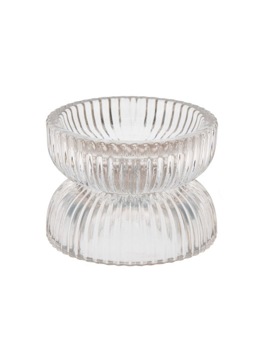 Koopman Candle Holder Glass in Transparent Color 7.8x6x6cm 1pcs