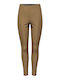 Only Women's Leather Trousers Brown