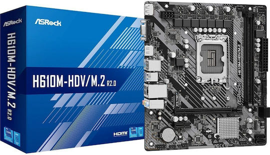 ASRock H610M-HDV/M.2 R2.0 Mainboard Micro ATX mit Intel 1700 Sockel