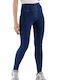 Freddy Women's High-waisted Cotton Trousers Push-up in Slim Fit Blue