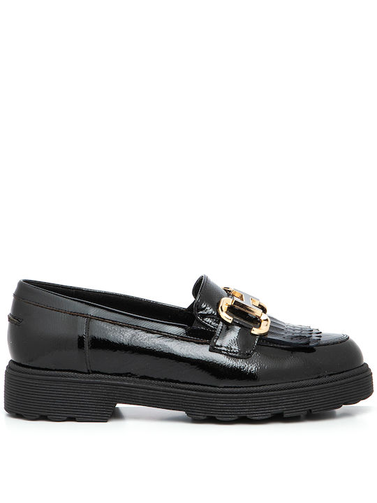 Parex Leather Women's Loafers in Black Color