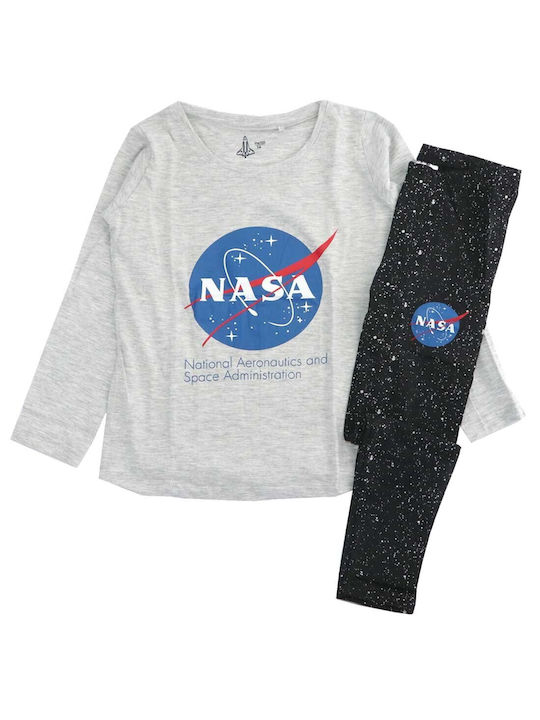 NASA Set Top & Bottom Kids Cotton Pyjamas Gray