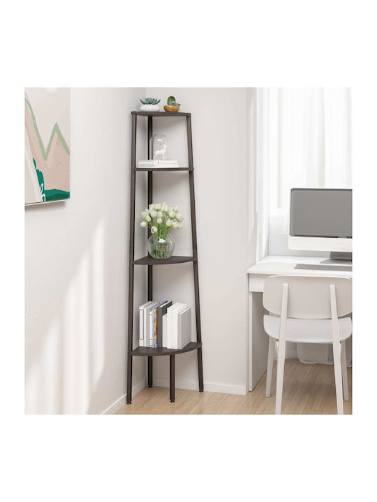 Corner Black Bookcase 45.5x31.5x150 cm