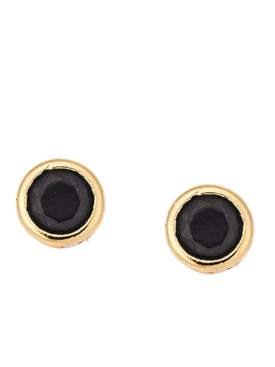 Earrings Hoops made of Silver Gold Plated with Stones