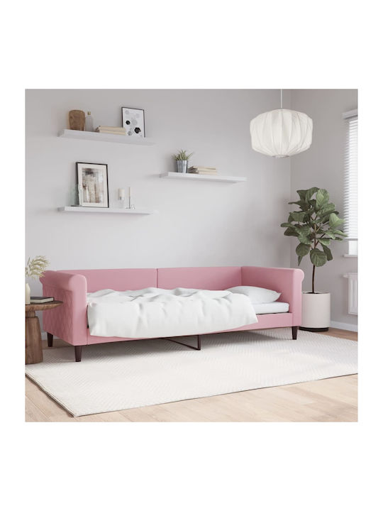 Canapea Pat Single Metalic Rose cu Lamele pentr...