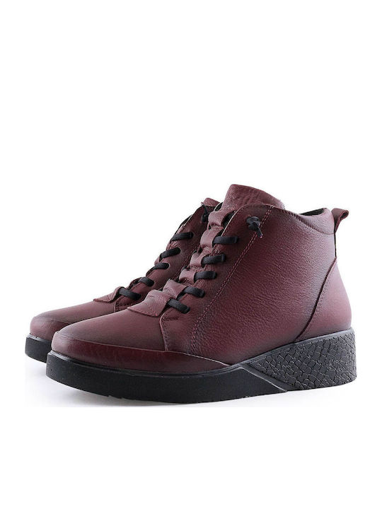 Aerostep Ghete dama de piele Burgundy