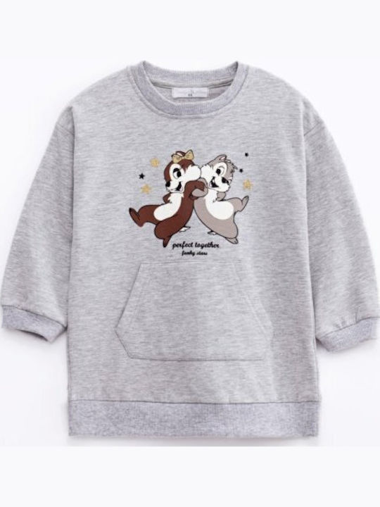 Girls Dress Sweatshirt Long Sleeve Set of 2 with Accessories Grey