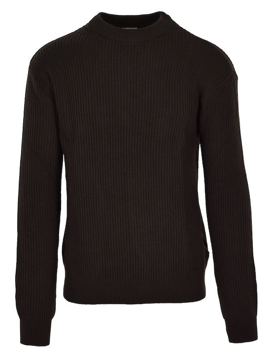 Solid Men's Long Sleeve Sweater Brown