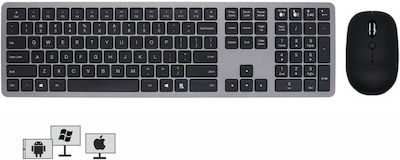 BK9418 Fără fir Bluetooth Set tastatură și mouse Engleză US Gri