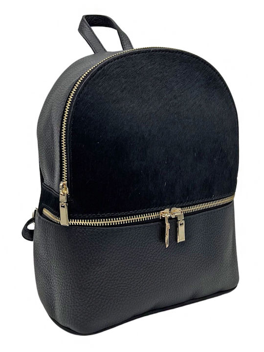 Savil Leder Damen Tasche Rucksack Schwarz