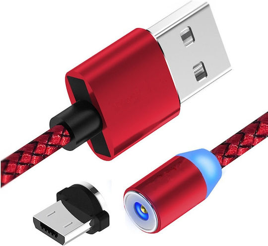 Magnetic USB 2.0 to micro USB Cable Κόκκινο 1m