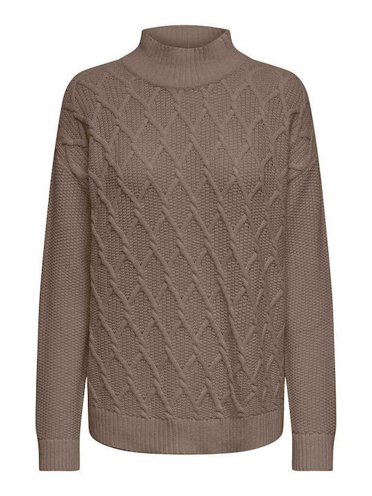 Only Life Damen Langarm Pullover Baumwolle Braun