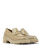 Milah Leather Women's Moccasins in Beige Color