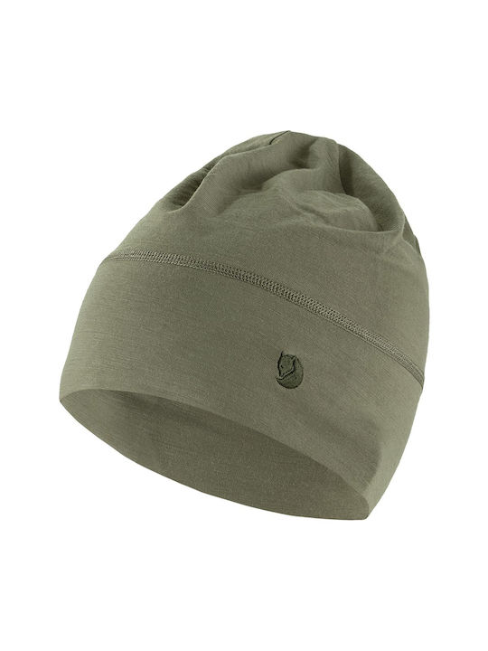 Fjallraven Beanie Unisex Beanie Gestrickt in Khaki Farbe